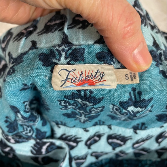 Faherty Gracie Linen Bali Blue Maxi Dress Small - Picture 4 of 15